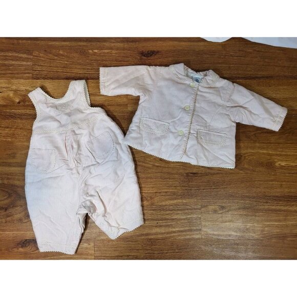 Petit‎ Bateau Pink Plaid Size 6 M Romper & Jacket Set - Picture 1 of 6
